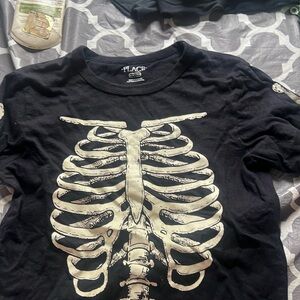 Black skeleton shirt glow in the dark